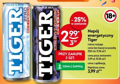Napój energetyczny Tiger różne rodzaje promocja w Żabka