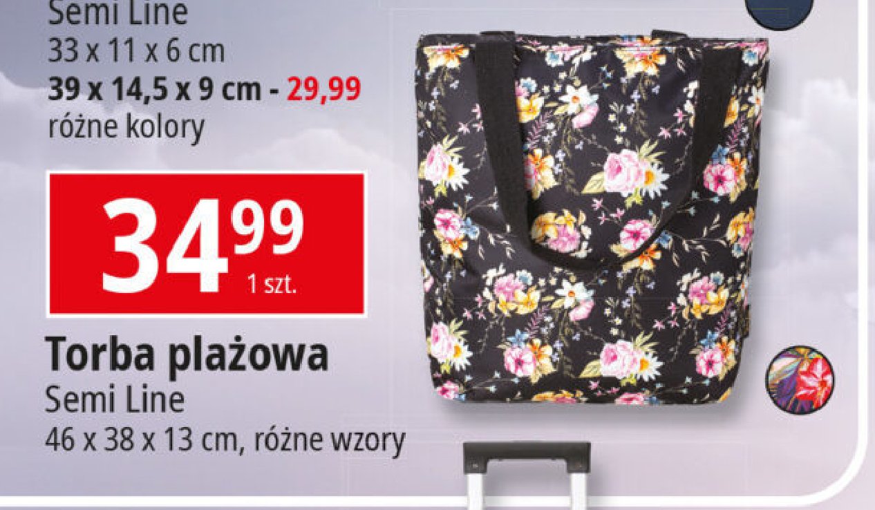 Torba plażowa 46 x 38 x 13 cm Semi line promocja