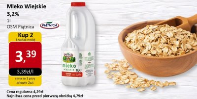 Mleko Wiejskie 3,2% 1l promocja w Market Point