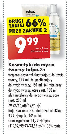 Żel peelingujący do mycia twarzy z olejem z cytryny Tołpa green oils promocja