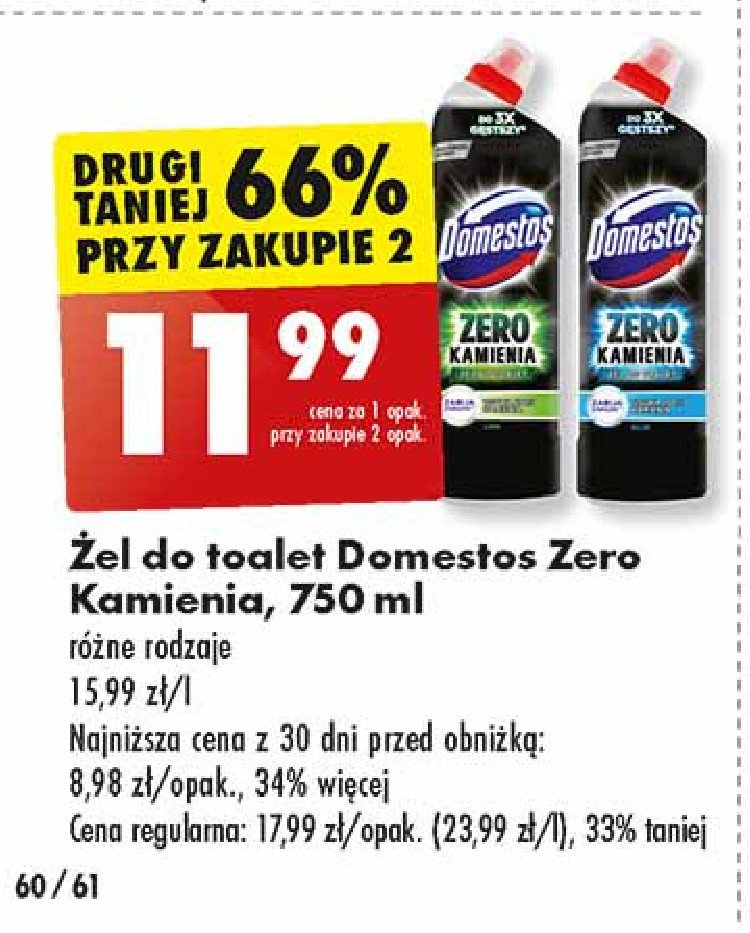 Żel do wc lime Domestos zero kamienia promocja