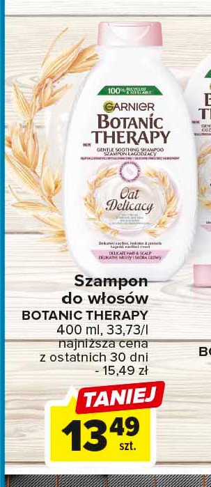 Szampon do włosów oat delicacy Garnier botanic therapy promocja