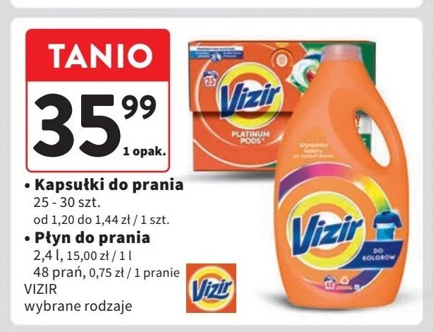 Płyn do prania do kolorów Vizir promocja w Intermarche