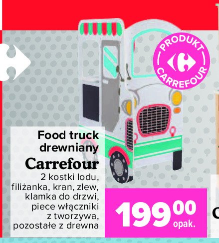 Food truck drewniany Carrefour promocja