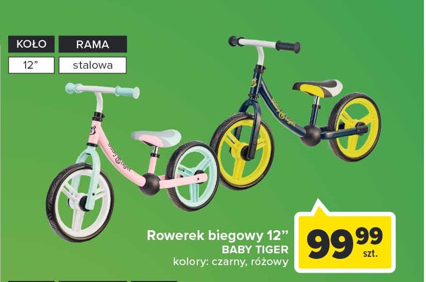 Rowerek biegowy flow różowo-miętowy Baby tiger promocja