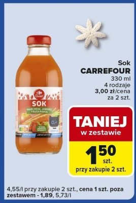 Sok CARREFOUR 330 ml 4 rodzaje promocja w Carrefour Express