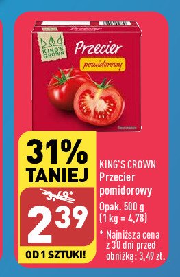 Przecier pomidorowy King's crown (aldi) promocja
