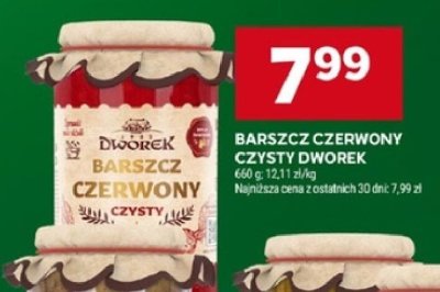 Barszcz czerwony czysty Dworek promocja w Stokrotka
