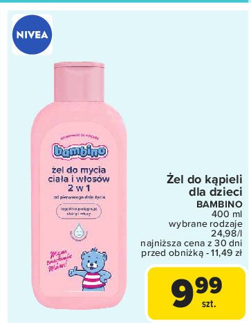 Żel do mycia ciała i włosów 2w1 Bambino promocja