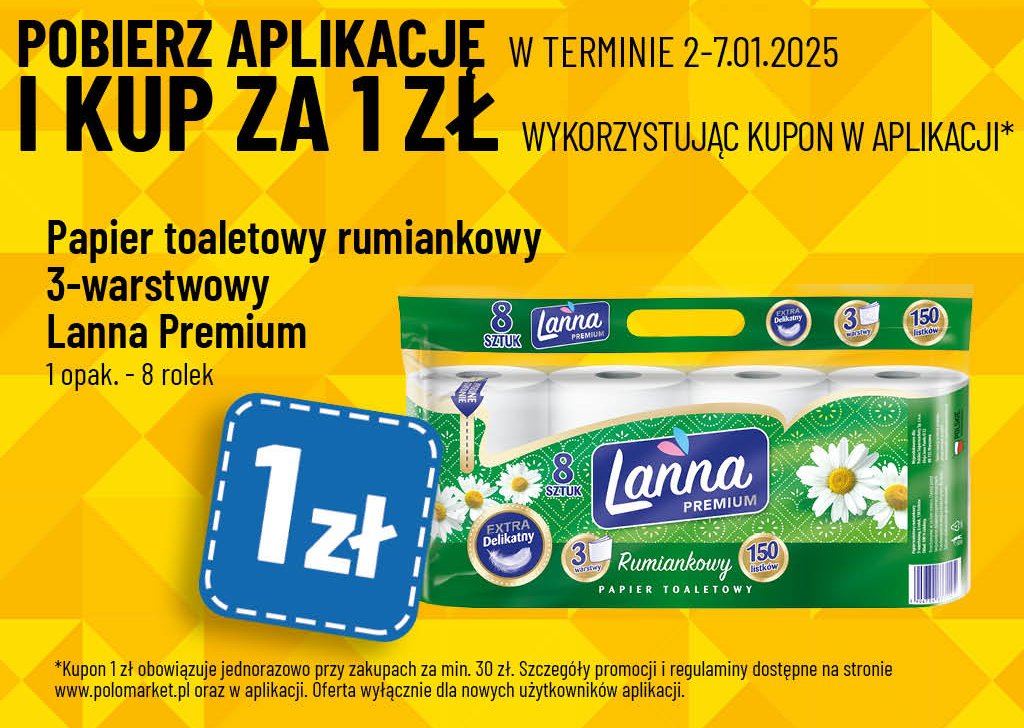 Papier toaletowy rumiankowy Lanna promocja