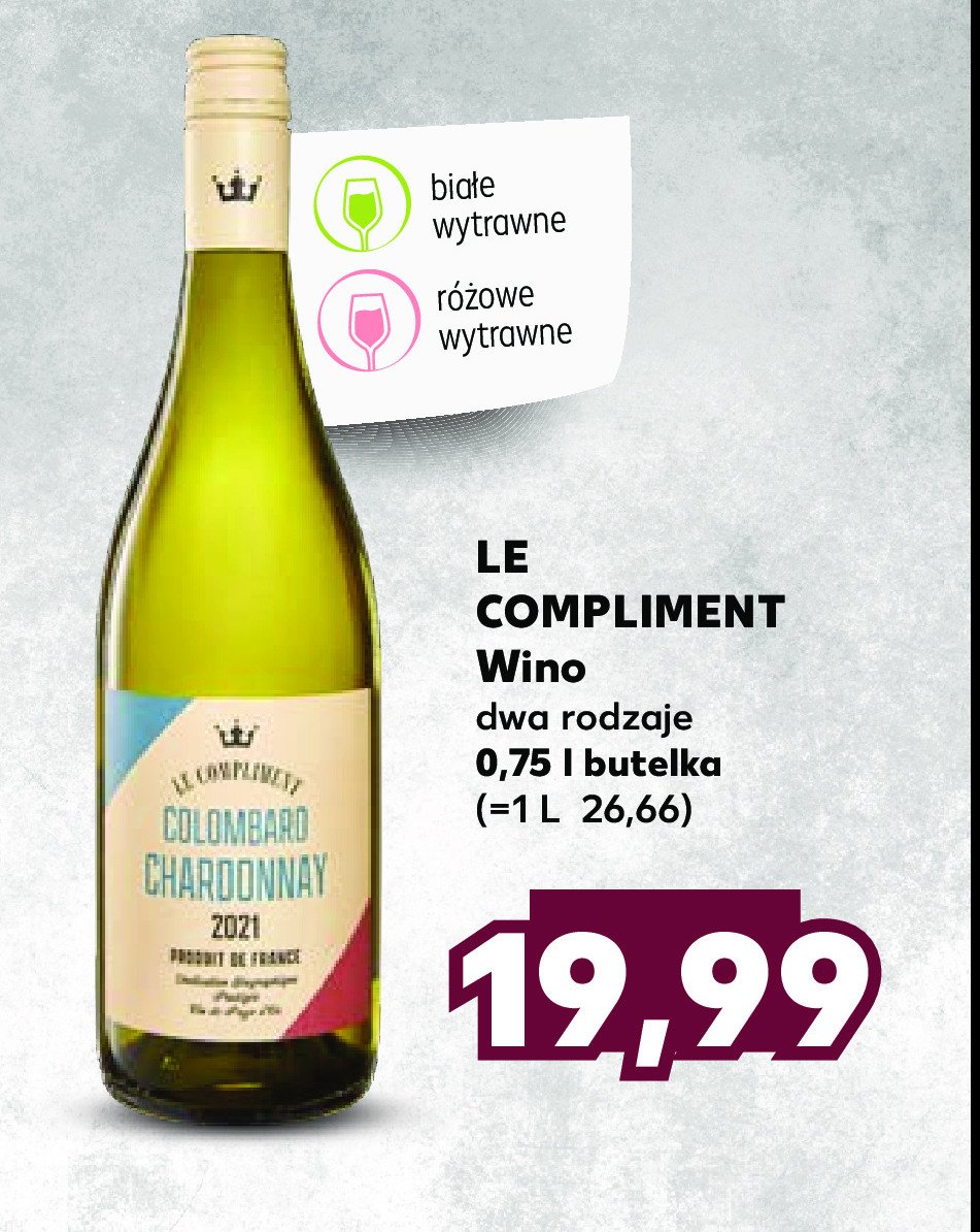 Wino Le compliment colombard chardonnay promocja