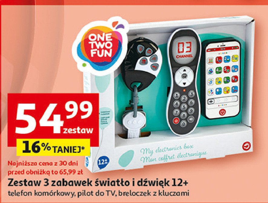 Zestaw technologiczny interaktywny klucze pilot telefon One two fun promocja