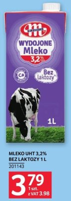 Mleko UHT 3,2% bez laktozy Mlekovita 1L promocja w Selgros
