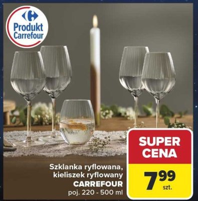 Szklanka ryflowana, kieliszek ryflowany CARREFOUR poj. 220 - 500 ml promocja w Carrefour