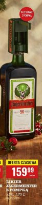 Likier Jägermeister 35% 1,75 l z pompką promocja w Biedronka