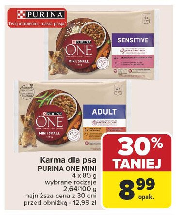 Karma dla psa mini kurczak i wołowina Purina one promocja