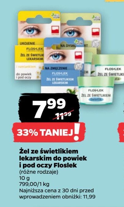 Żel pod oczy ze świetlikiem i herbatą Floslek promocja w Netto