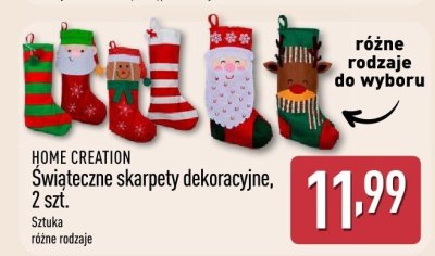 Świąteczne skarpety dekoracyjne 2 szt. promocja w Aldi