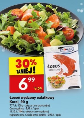 Sałatka warzywna Łosoś wędzony sałatkowy Koral, 90 g promocja w Twój Market