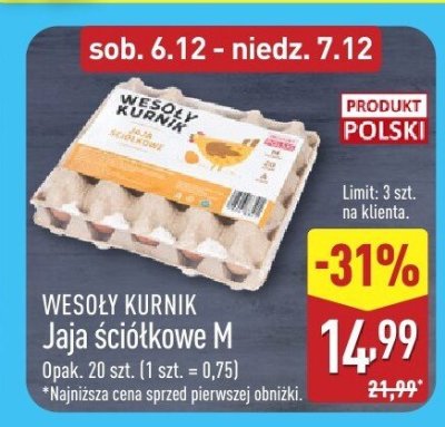 Jaja ściółkowe M Wesoły Kurnik promocja w Aldi