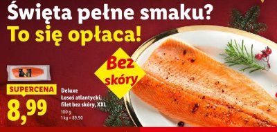 Łosoś atlantycki Deluxe, filet bez skóry, XXL promocja w Lidl