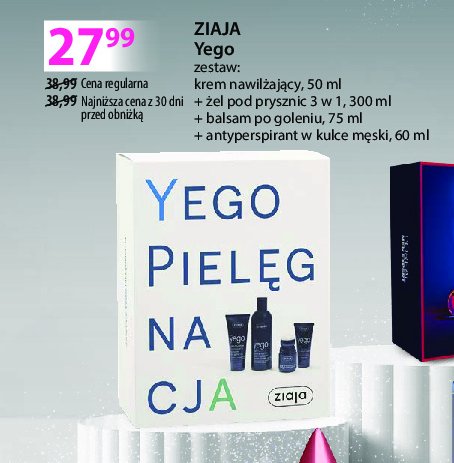 Żel pod prysznic + balsam po goleniu + dezodorant + krem do twarzy Ziaja yego promocja