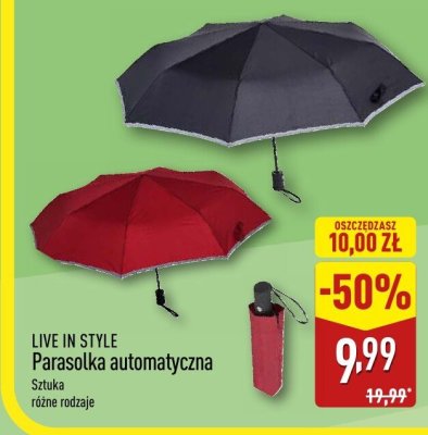 Parasolka automatyczna LIVE IN STYLE promocja w Aldi