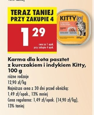 Karma dla kota pasztet z indykiem i kurczakiem Kitty promocja