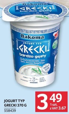 Jogurt typ grecki Bakoma 370 g promocja w Selgros