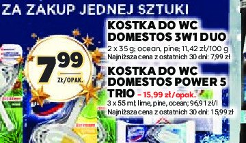 Kostka do wc ocean Domestos 3in1 power promocja w Stokrotka