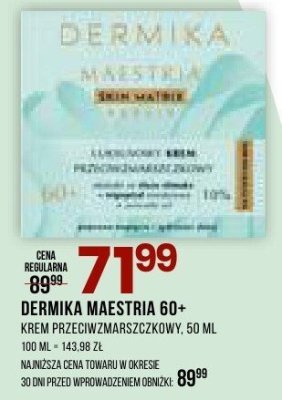 Krem przeciw zmarszczkowy Dermika Maestria 60+, 50 ml promocja w Drogerie Natura