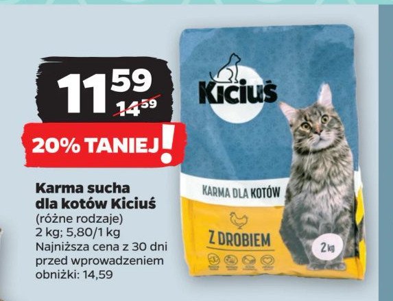 Karma dla kota z drobiem Kiciuś promocja