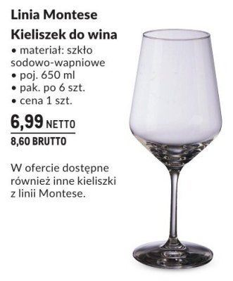 Kieliszek do wina Linia Montese promocja w Makro