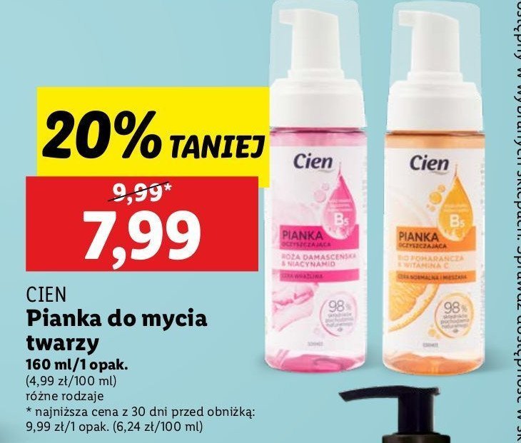 Pianka do mycia twarzy róża damasceńska Cien promocja w Lidl