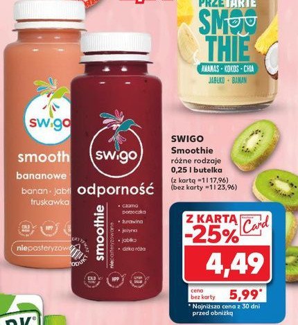Smoothie bananowe trio Swigo promocja