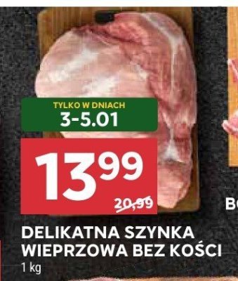 Delikatna szynka wieprzowa bez kości promocja w Stokrotka