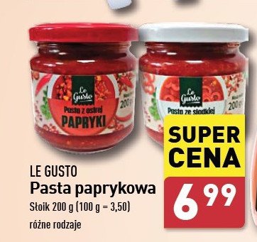 Pasta ze słodkiej papryki Le gusto promocja