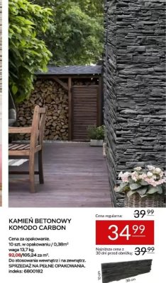 Kamień dekoracyjny betonowy Komodo Carbon promocja w Abra Meble