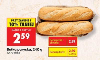 Bułka paryska, 240 g promocja w Biedronka