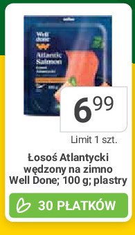 Łosoś atlantycki wędzony na zimno Well done promocja w Stokrotka