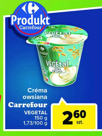 艢mietana crema owsiana Carrefour sensation promocja