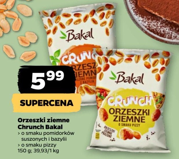 Orzeszki ziemne o smaku pomidorków suszonych i bazylii Bakal promocja w Netto