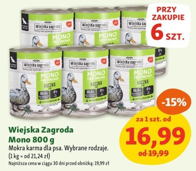 Karma mokra Wiejska Zagroda Mono 800 g promocja w MAXI ZOO