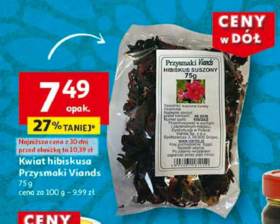 Hibiskus kwiat Przysmaki viands promocja w Auchan