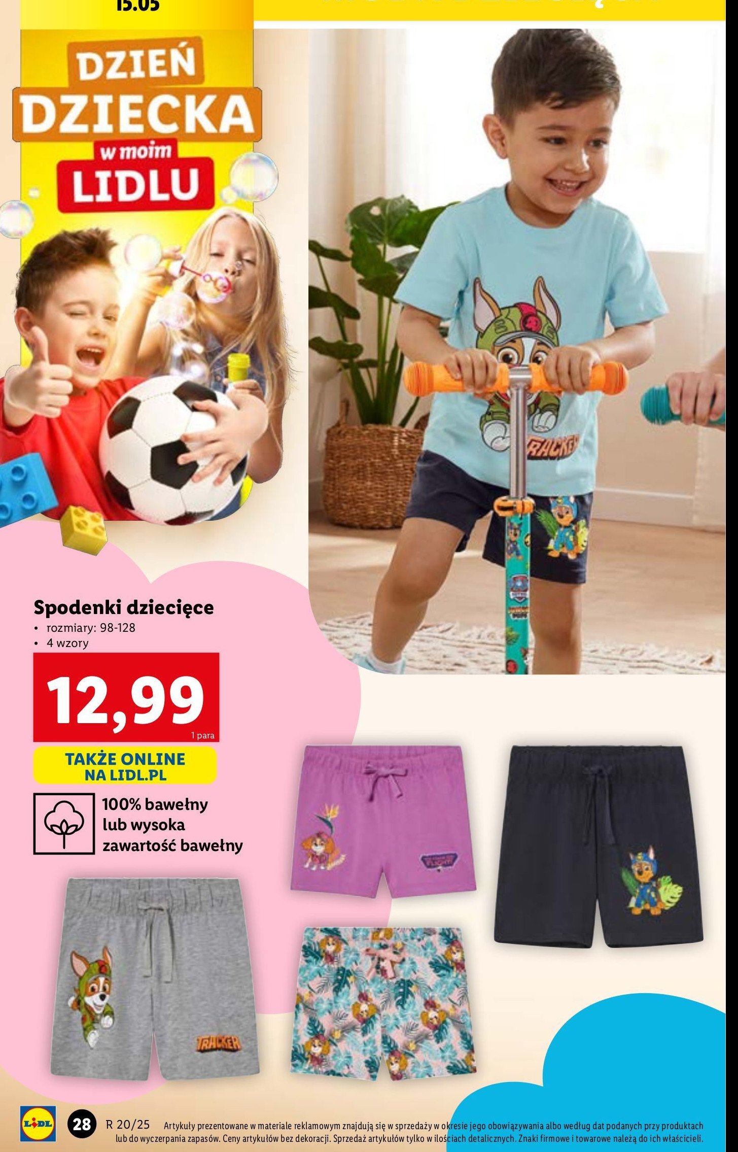 Spodenki dziecięce promocja w Lidl