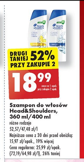 Szampon do włosów citrus fresh Head&shoulders promocja