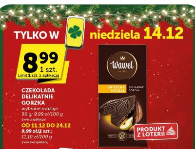 Czekolada delikatnie gorzka Wawel promocja w Euro Sklep
