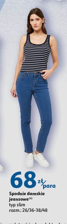 Spodnie damskie jeansowe slim 26-36 Auchan inextenso promocja