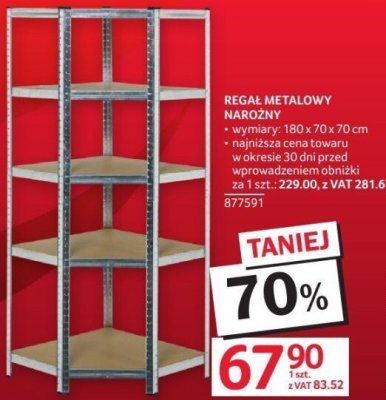 Regał metalowy narożny promocja w Selgros