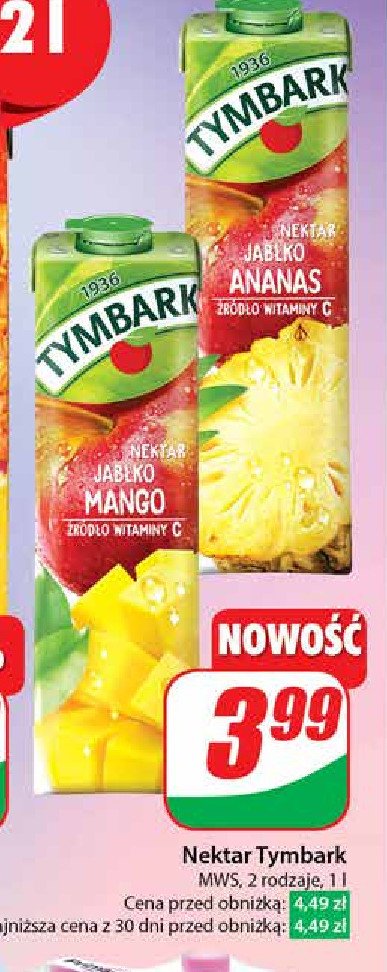 Nektar jabłko-ananas Tymbark premium promocja